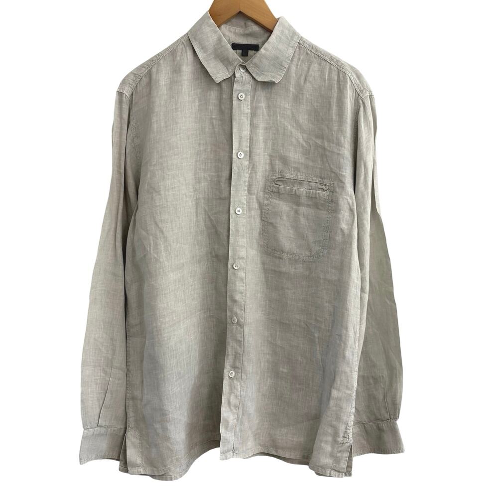 Oska 100% Linen Long Sleeve Button Down Shirt Men’s Size 4 Breathable Read